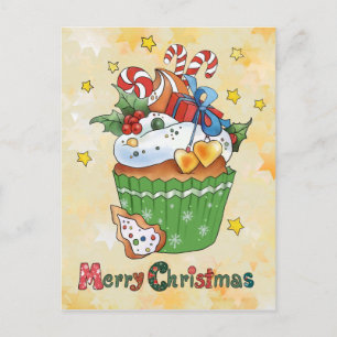 Weihnachtsmuffin Postkarte Postcard