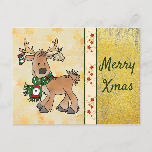 Weihnachtsren Postcard (Front)