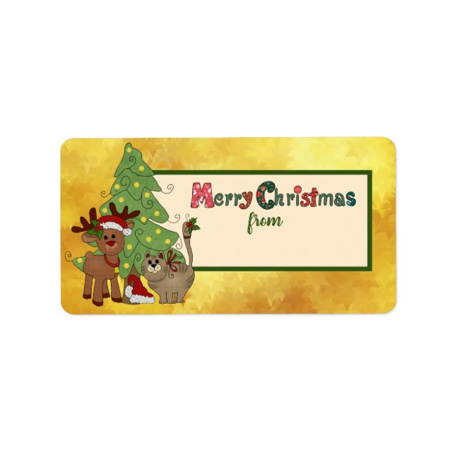 Weihnachtsstickbild Adressaufkleber Label (Front)