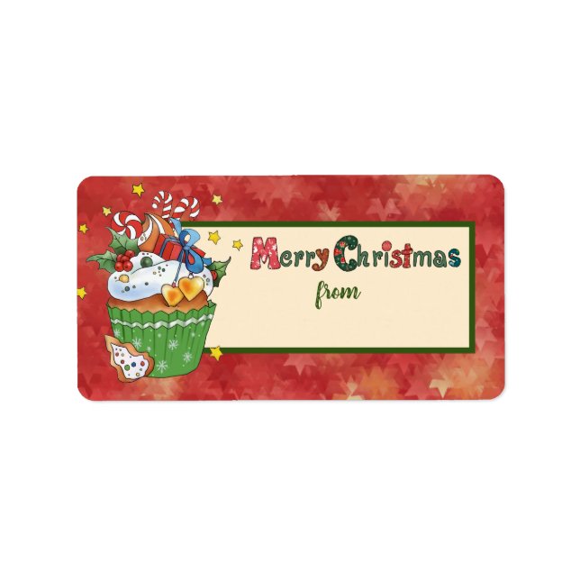 Weihnachtsstickbild Adressaufkleber Label (Front)