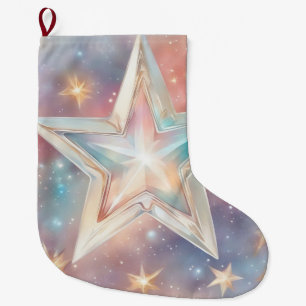 Weihnachtstern pastell large christmas stocking