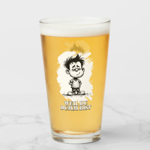 Weil du dumm bist – Ironisches Statement-Motiv Glass