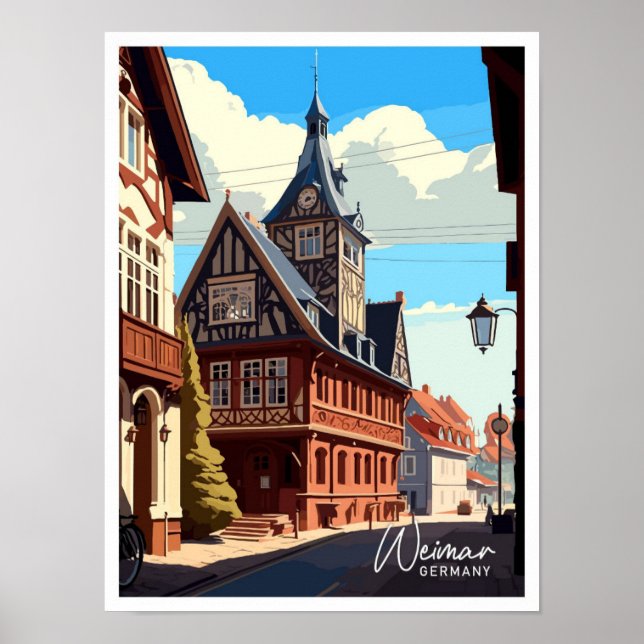 Weimar Germany Travel Vintage Illustration Poster (Front)