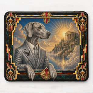 Weimaraner, Art Deco Dog Mouse Mat