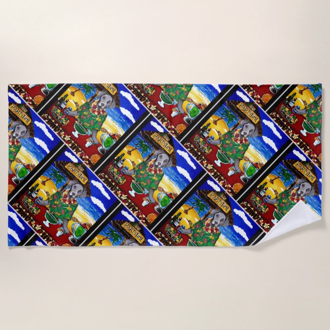 Weimaraner Bartender Beach Towel (Front)