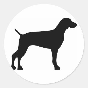 weimaraner-black classic round sticker