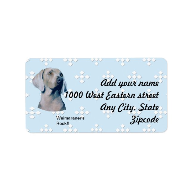 Weimaraner - Blue w/ White Diamond Design Label (Front)