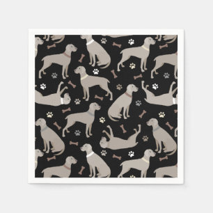 Weimaraner Bones and Paws Napkin