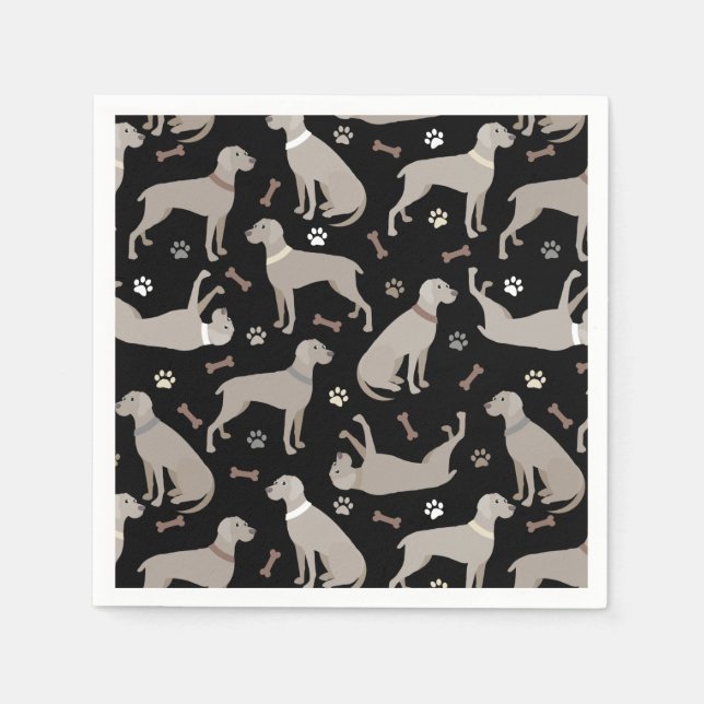 Weimaraner Bones and Paws Napkin (Front)