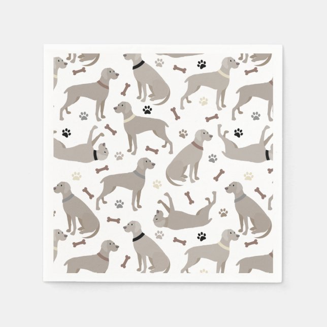 Weimaraner Bones and Paws Napkins (Front)