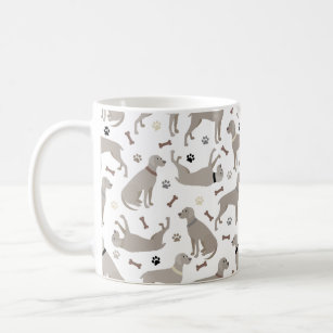 Weimaraner Bones and Paws White Coffee Mug