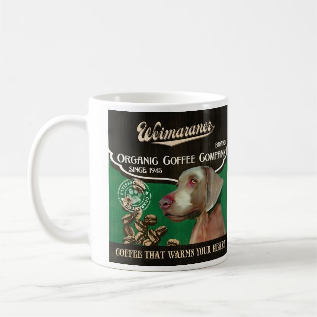 Weimaraner Brand – Organic Coffee Company Coffee Mug (Left)