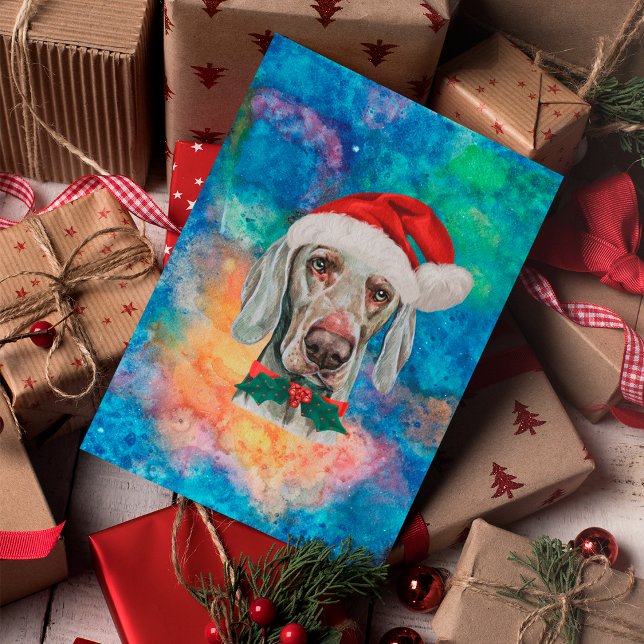 Weimaraner Breed Dog Christmas Holiday Postcard (Creator Uploaded)