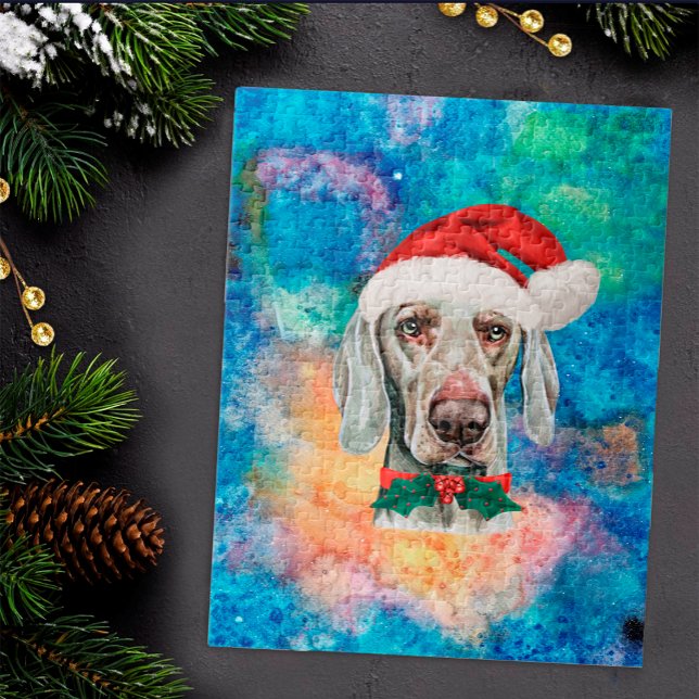 Weimaraner Breed Dog Christmas Jigsaw Puzzle (Creator Uploaded)
