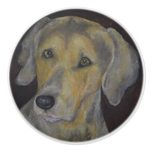 Weimaraner Ceramic Knob