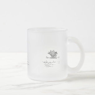 Weimaraner Chasing a Bird Frosted Glass Coffee Mug