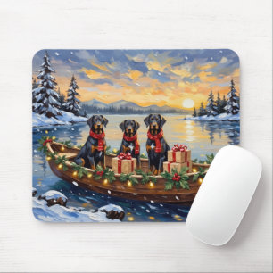Weimaraner Christmas Boat Holiday Mouse Mat