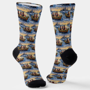 Weimaraner Christmas Boat Holiday Socks