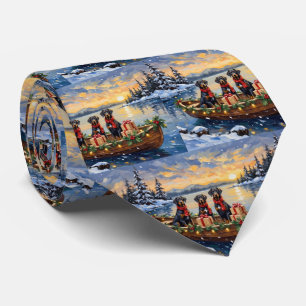 Weimaraner Christmas Boat Holiday Tie
