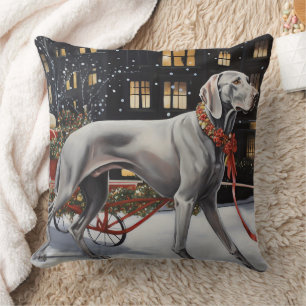 Weimaraner Christmas Festive Season Cushion