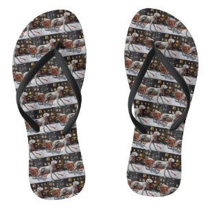 Weimaraner Christmas Festive Season Flip Flops