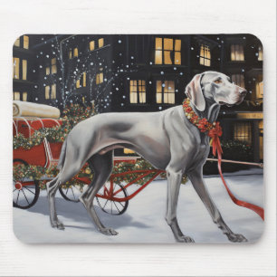 Weimaraner Christmas Festive Season Mouse Mat