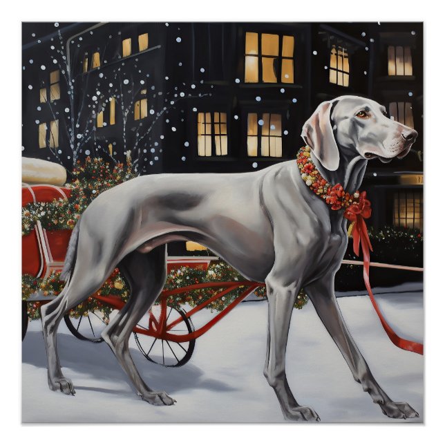 Weimaraner Christmas Festive Season Poster (Front)