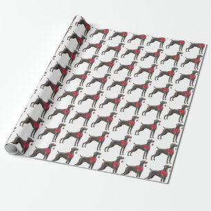 Weimaraner Christmas Gift Wrapping Paper - White