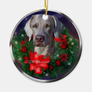 Weimaraner Christmas Gifts Ceramic Tree Decoration
