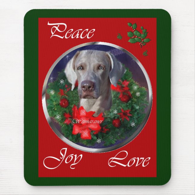 Weimaraner Christmas Gifts Mouse Mat (Front)