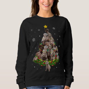 Weimaraner Christmas Tree Weimaraner Santa Hat Lig Sweatshirt
