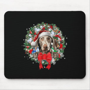 Weimaraner Christmas Wreath Decoration Xmas Pajama Mouse Mat