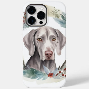 Weimaraner Christmas Wreath Festive Pup  Case-Mate iPhone 14 Pro Max Case