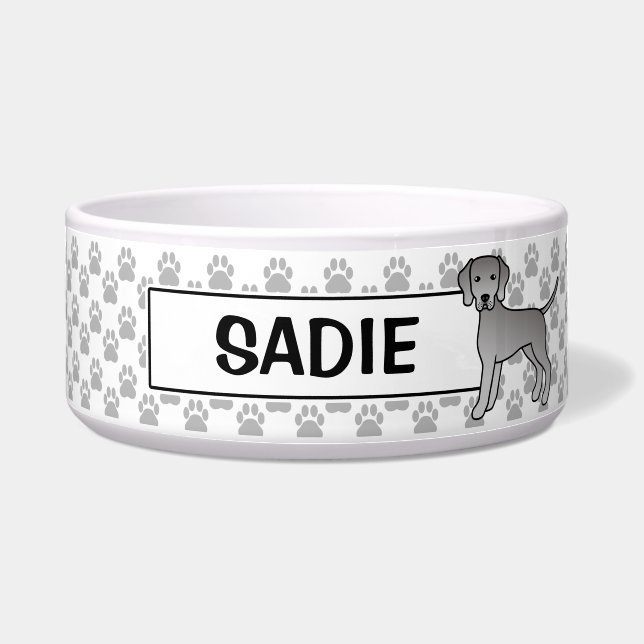 Weimaraner Cute Cartoon Dog With Pet's Name (Front)