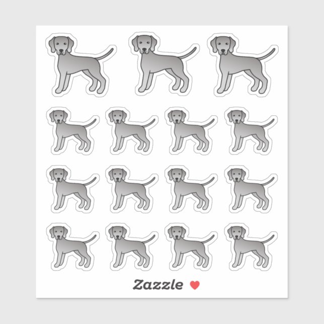 Weimaraner Cute Cartoon Dogs (Sheet)