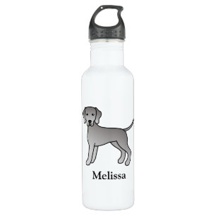 Weimaraner Cute Cartoon Illustration Dogs 710 Ml Water Bottle