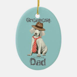 Weimaraner Dad Ceramic Ornament