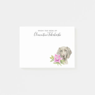 Weimaraner Dog and Lily Watercolor Add Your Name Post-it Notes
