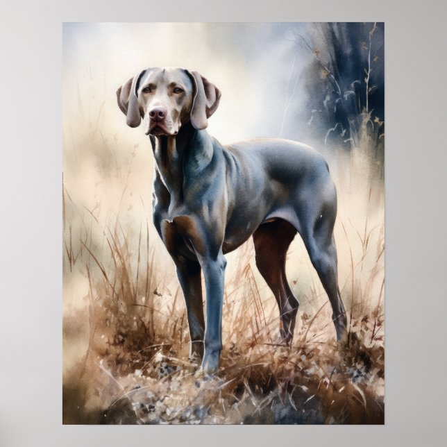 Weimaraner Dog Art Print Poster (Front)