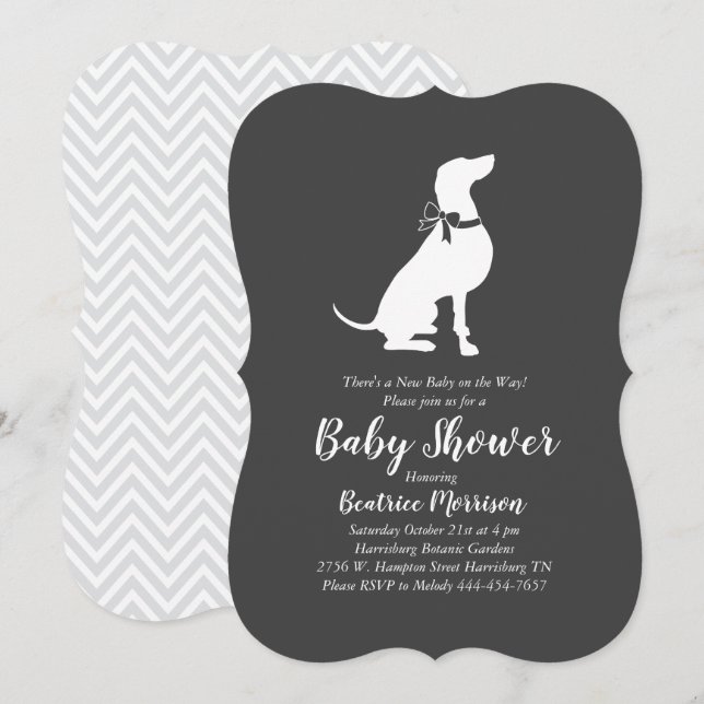 Weimaraner Dog Baby Shower Gender Neutral Invitation (Front/Back)