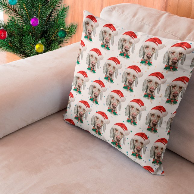 Weimaraner Dog Breed Christmas Stars Cushion (Creator Uploaded)