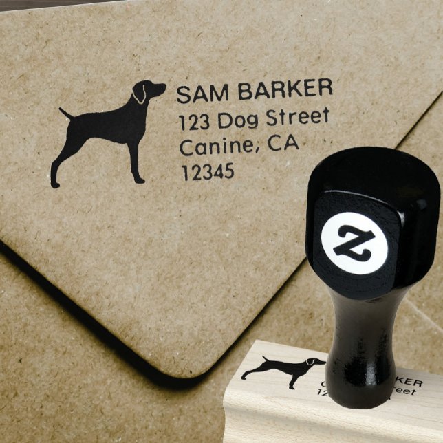 Weimaraner Dog Breed Silhouette Return Address Rubber Stamp (Creator Uploaded)