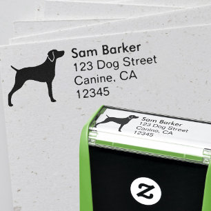 Weimaraner Dog Breed Silhouette Return Address Self-inking Stamp