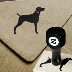 Weimaraner Dog Breed Silhouette Rubber Stamp