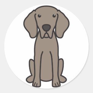 Weimaraner Dog Cartoon Classic Round Sticker