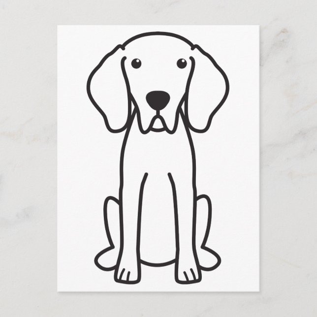 Weimaraner Dog Cartoon Postcard (Front)