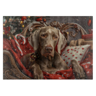 Weimaraner Dog Christmas Festive Cutting Board