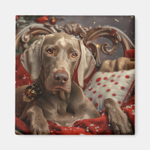 Weimaraner Dog Christmas Festive Magnet