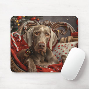 Weimaraner Dog Christmas Festive Mouse Mat