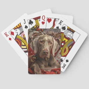 Weimaraner Dog Christmas Festive Playing Cards